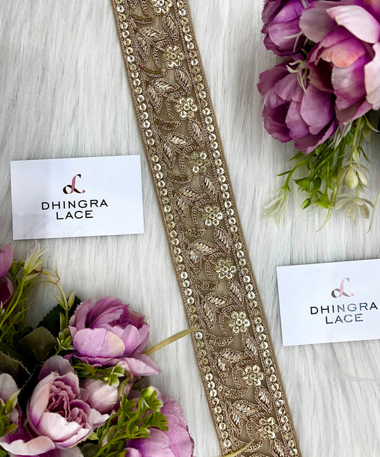 Beautiful Zari Work Lace Gold 300824