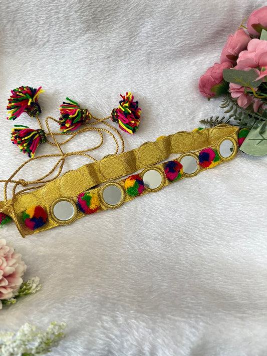 Beautiful Multicolour Mirror Work Belt 140824