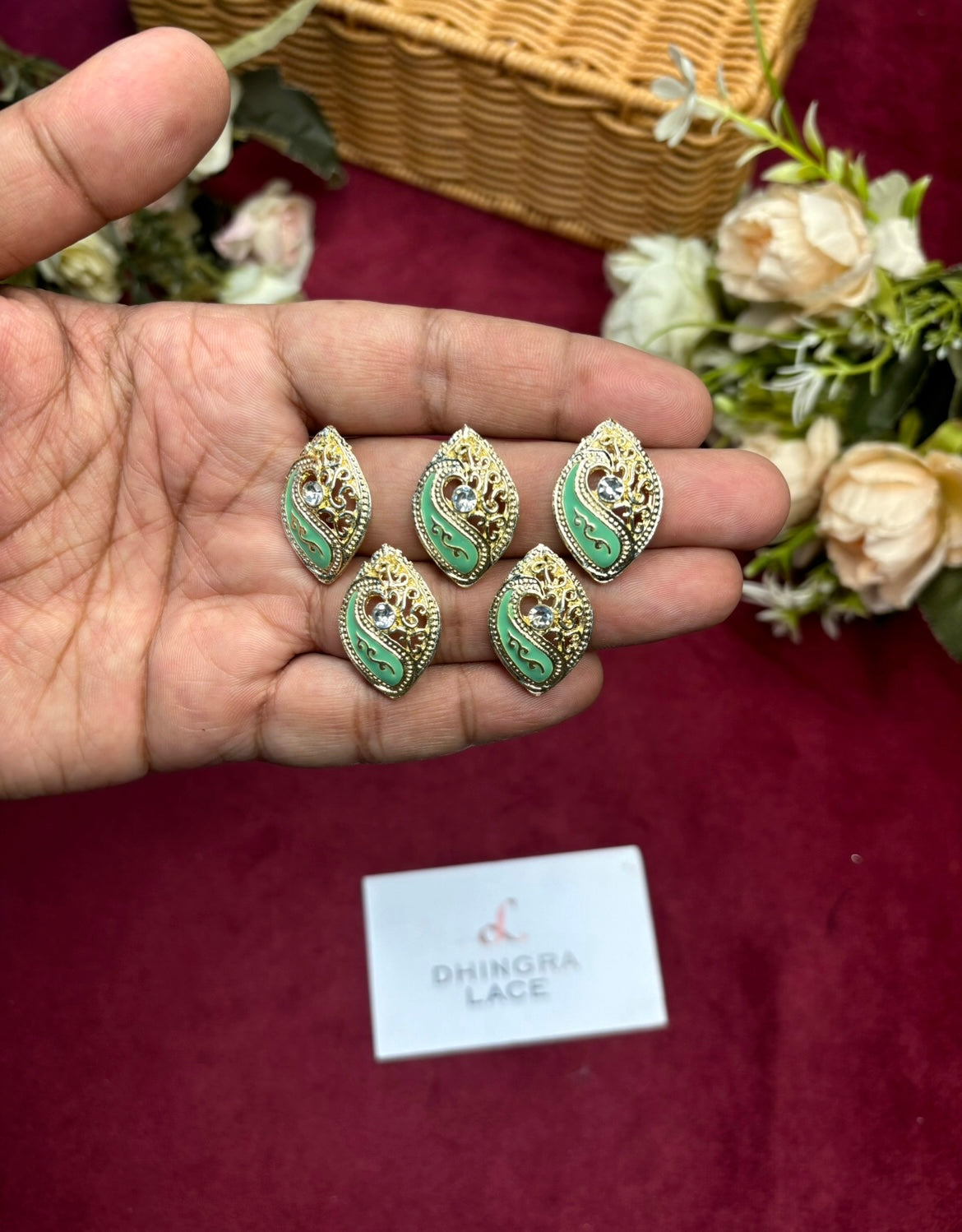 Beautiful Kundan Work Buttons 051124