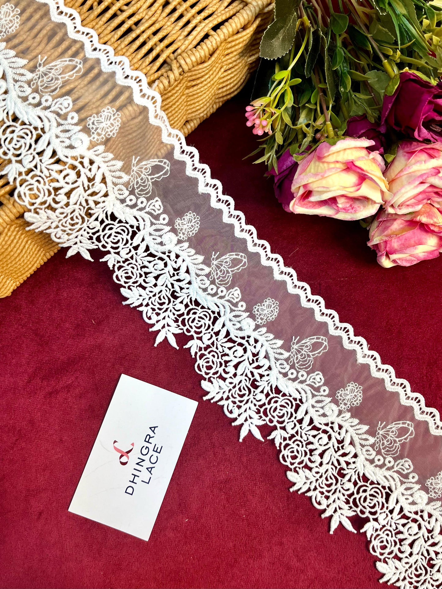 Beautiful Organza Based Lace White 010325