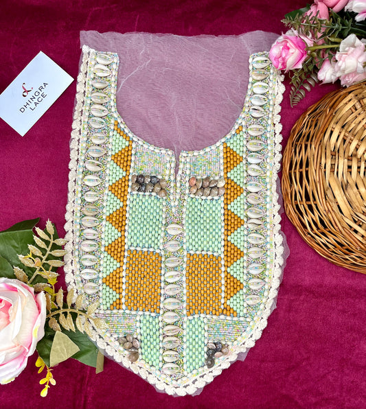 Beautiful Boho Handwork Neck Net Based Multicolour 290724