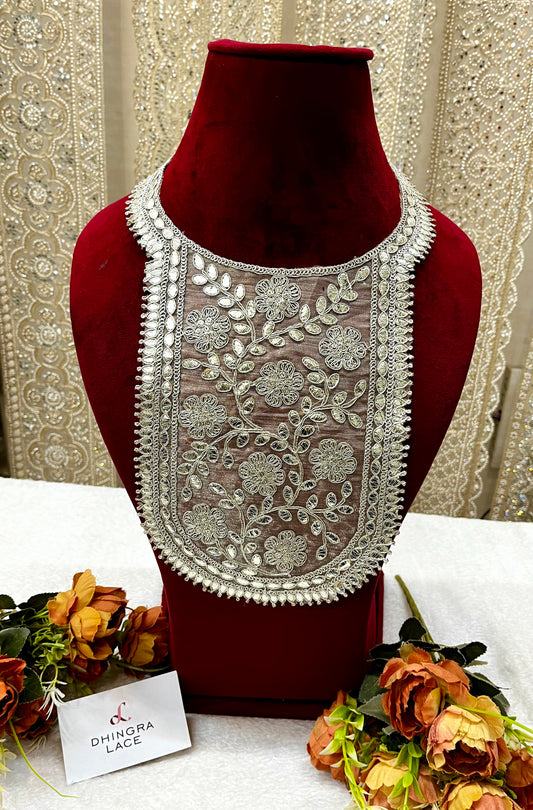 Beautiful Zari Work Neck Water Gold 271124 B