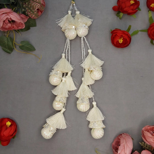 Long Dyeable  Crystal Hangings Of White 080424